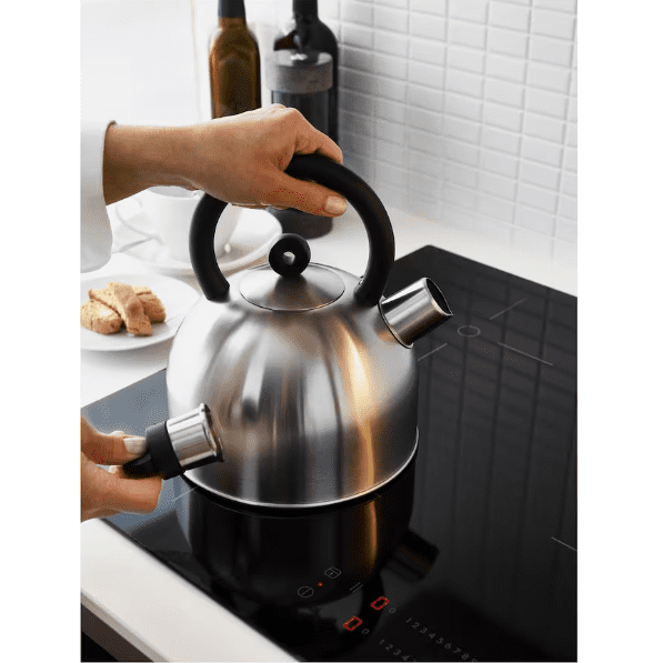 Kettle, stainless steel/black, 2 liter