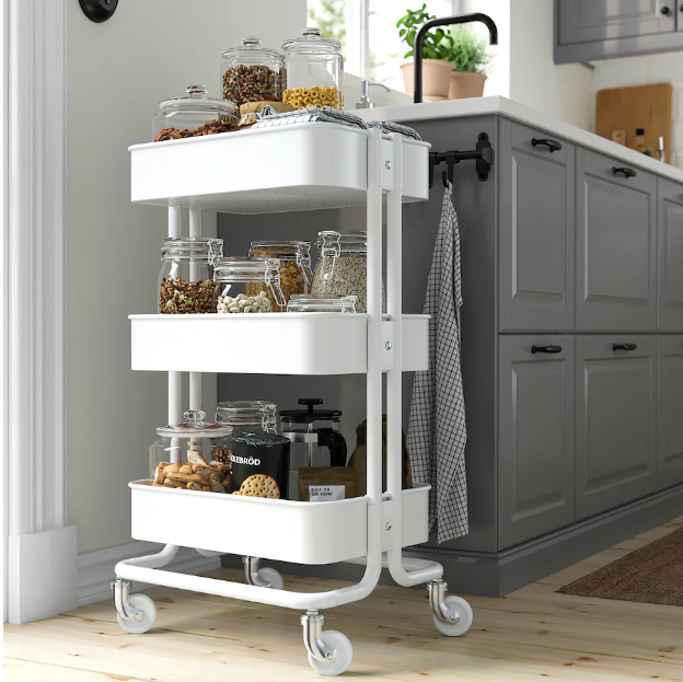 Trolley, white, 35x45x78 cm