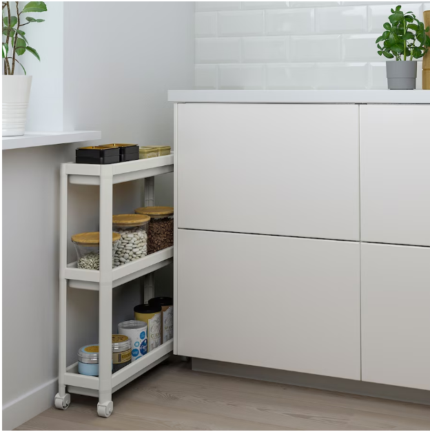 IKEA Trolley, white, 54x18x71 cm