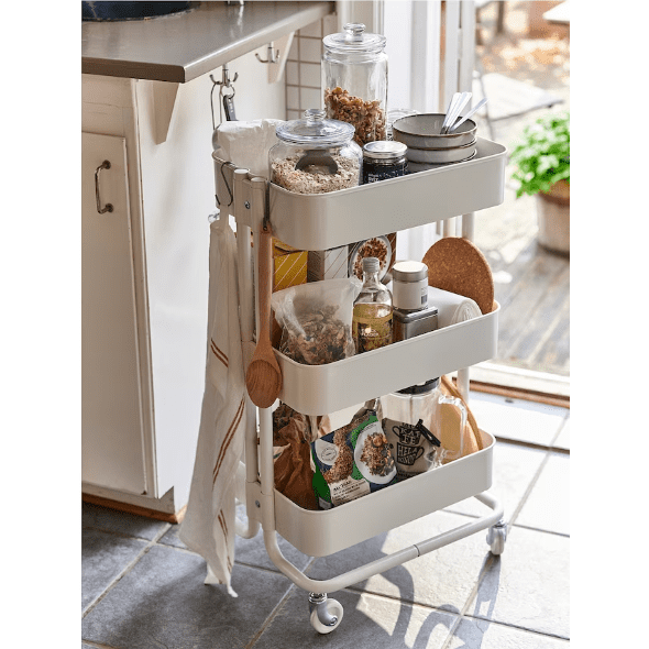 Trolley, white, 35x45x78 cm