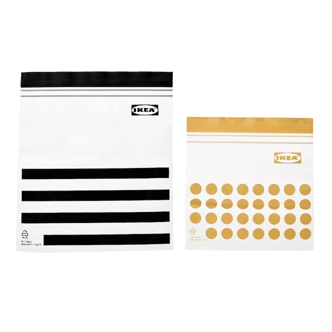 Resealable bag patterned/black yellow 1 LITER (30 BAG) + 0.4 LITER (30 BAG)