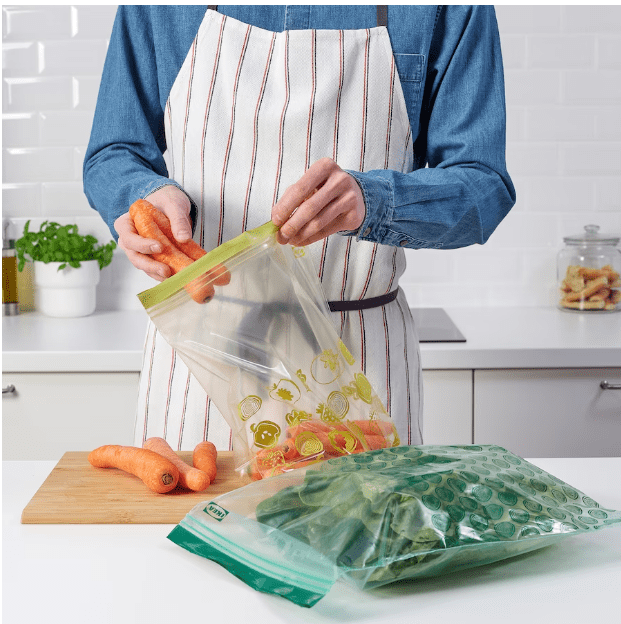 IKEA Resealable bag, patterned/green, 6/4.5 l