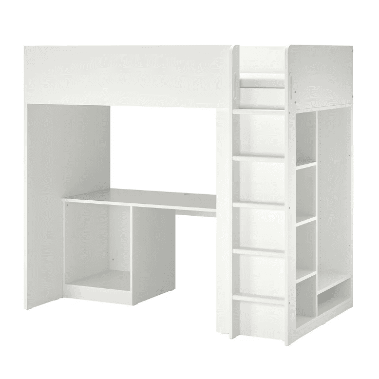 IKEA SMÃ…STAD Loft bed frame w desk and storage, white, 90x200 cm