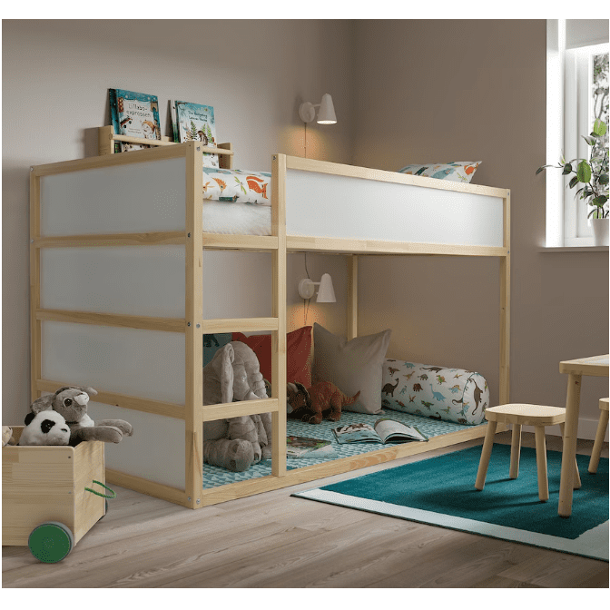 IKEA KURA Reversible bed, white/pine, 90x200 cm