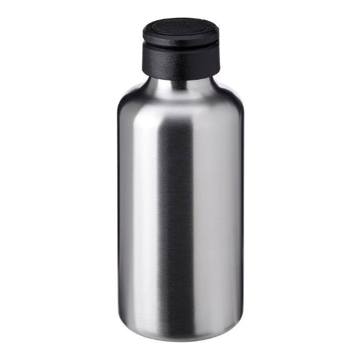 IKEA Water bottle, stainless steel/black, 0.7 l