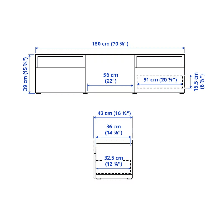 IKEA TV bench, 180x42x39 cm