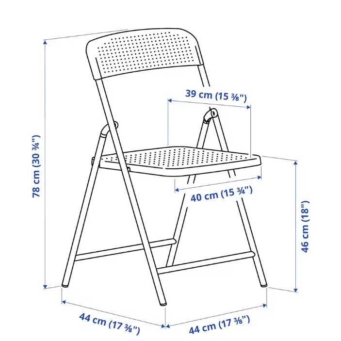 IKEA TORPARÖ Table+4 folding chairs, outdoor, white/white/grey, 130 cm
