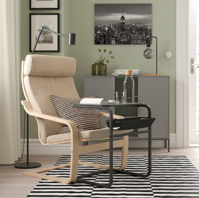 IKEA OLSERÃD Side table, anthracite/dark grey, 53x50 cm