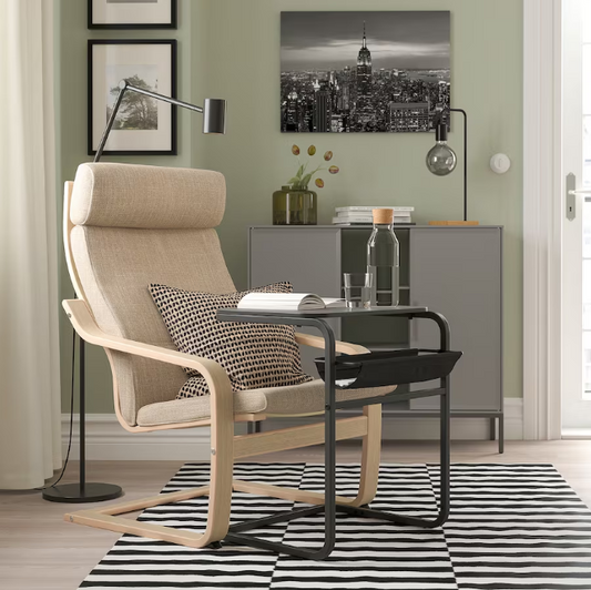 IKEA OLSERÖD Side table, anthracite/dark grey, 53x50 cm