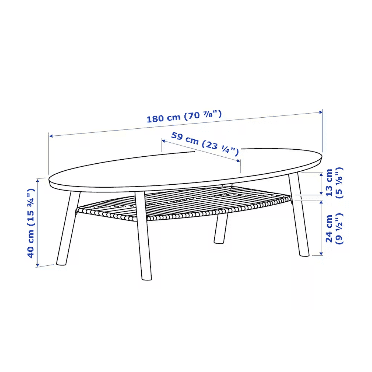 IKEA STOCKHOLM Coffee table, walnut veneer, 180x59 cm