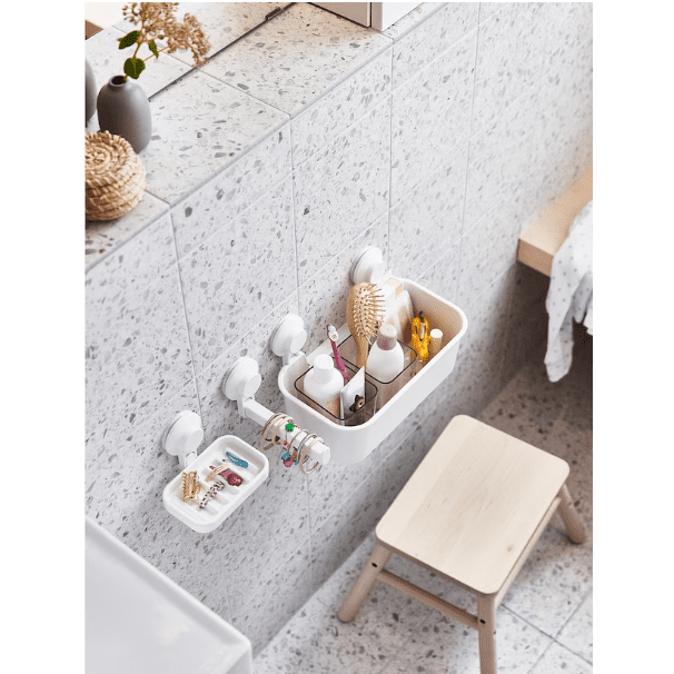 IKEA Basket with suction cup, white