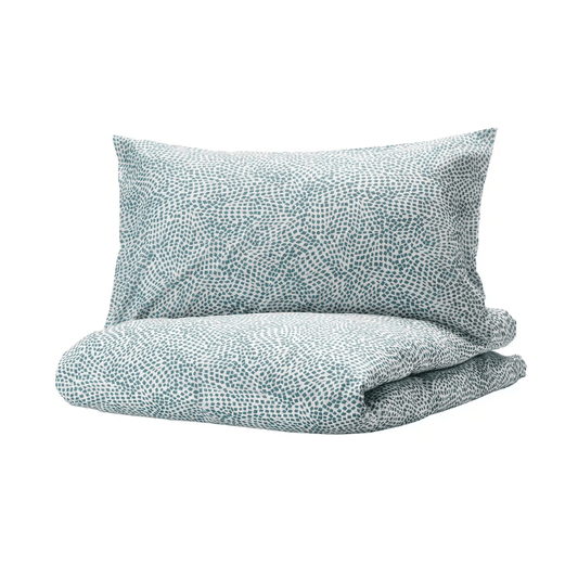 IKEA Duvet cover and pillowcase, white/blue, 150x200/50x80 cm