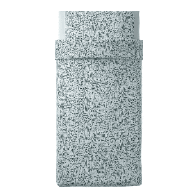 IKEA Duvet cover and pillowcase, white/blue, 150x200/50x80 cm