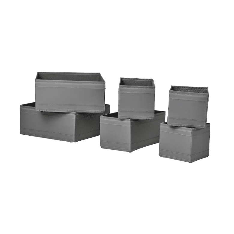 Box, set of 6, dark grey