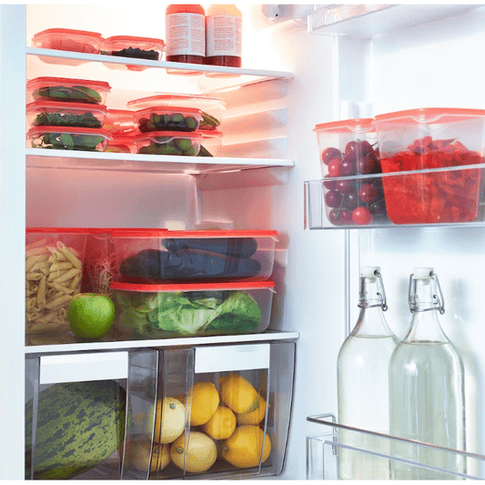 IKEA Food container, set of 17, transparent/orange