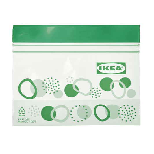 IKEA Resealable bag, patterned/bright green, 0.3 liter (Set of 25)
