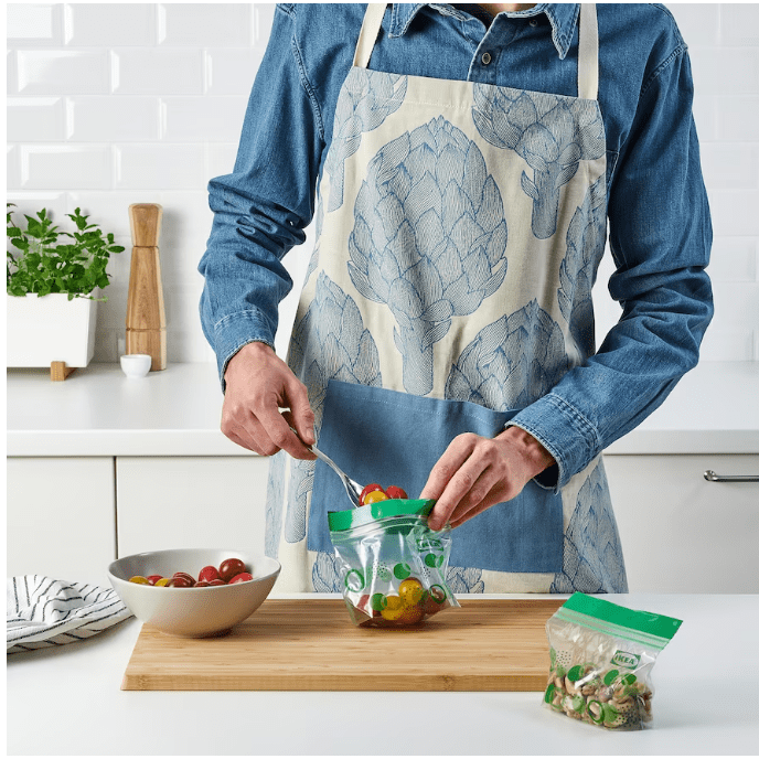 Resealable bag, patterned/bright green, 0.3 liter (Set of 25)