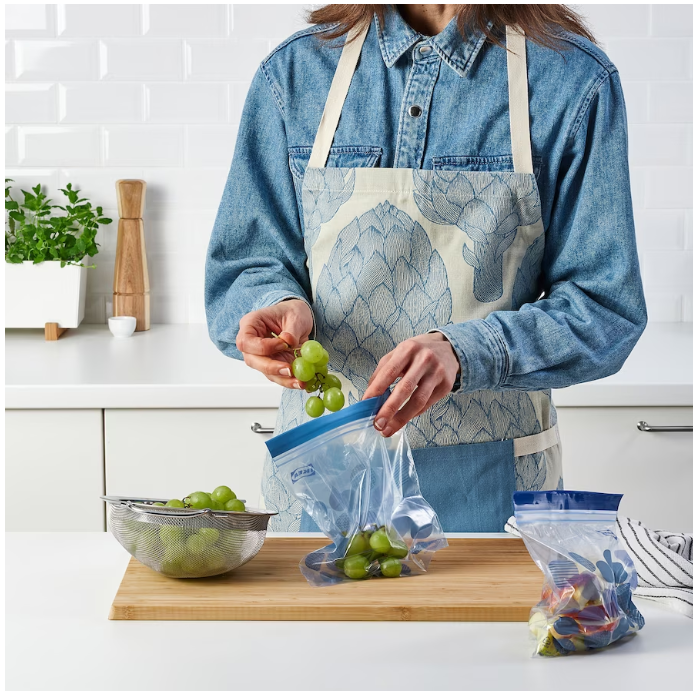 Resealable bag, patterned/bright blue, 1 Liter (Set of 25)