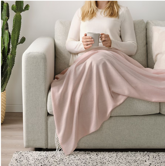 HOLMVI Throw, light pink, 120x160 cm