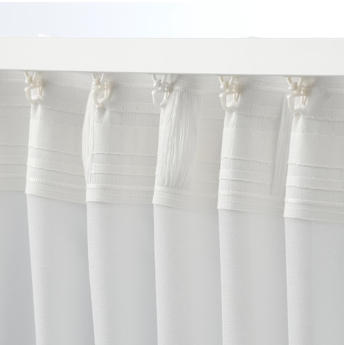HILJA Curtains, 1 pair, white, 145x300 cm