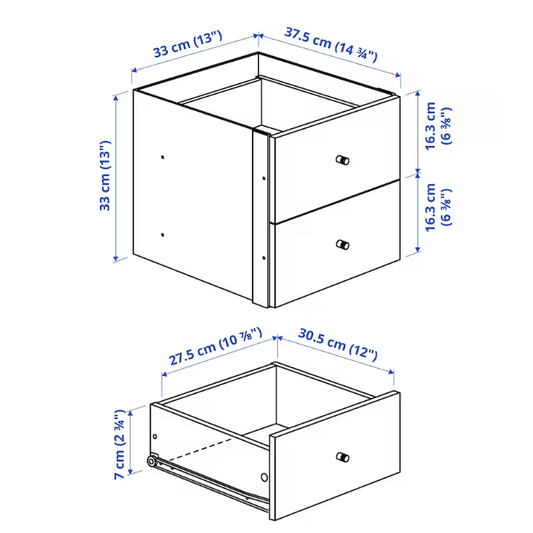 KALLAX Insert with 2 drawers, white, 33x33 cm