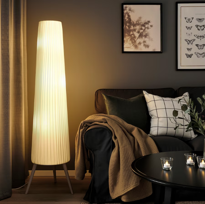 IKEA Floor lamp, beech/white
