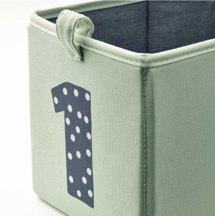 IKEA Box, set of 3, green blue/beige, 17x27x17 cm