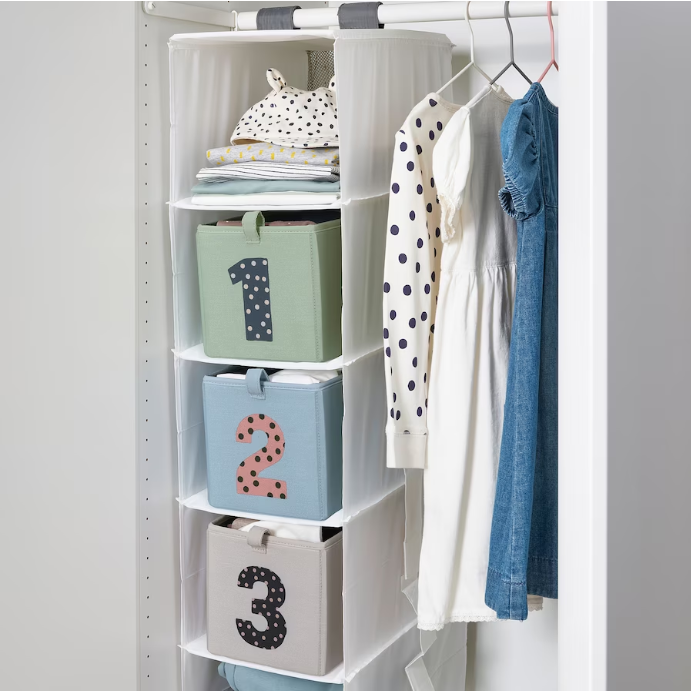 IKEA Box, set of 3, green blue/beige, 17x27x17 cm