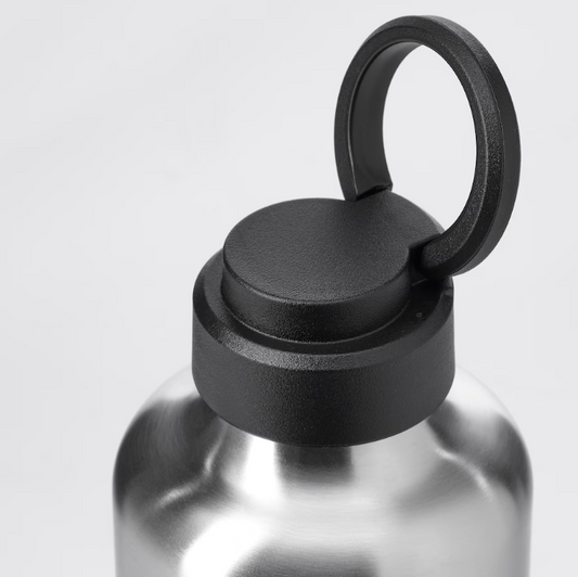 IKEA Water bottle, stainless steel/black, 0.7 l