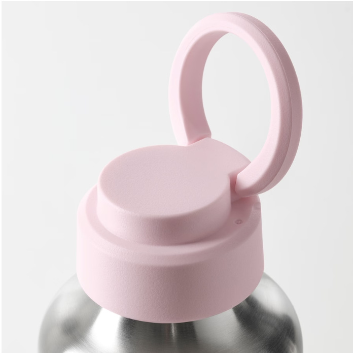 Water bottle, stainless steel/light pink, 0.5 liter