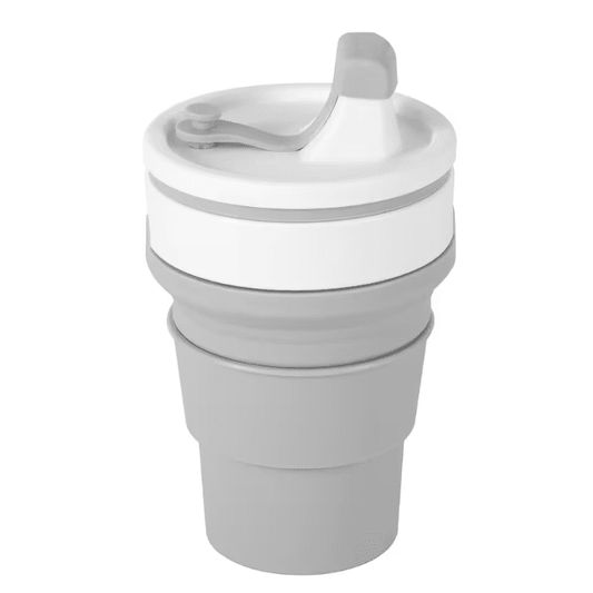 IKEA Mug, collapsible, grey/white, 350 ML