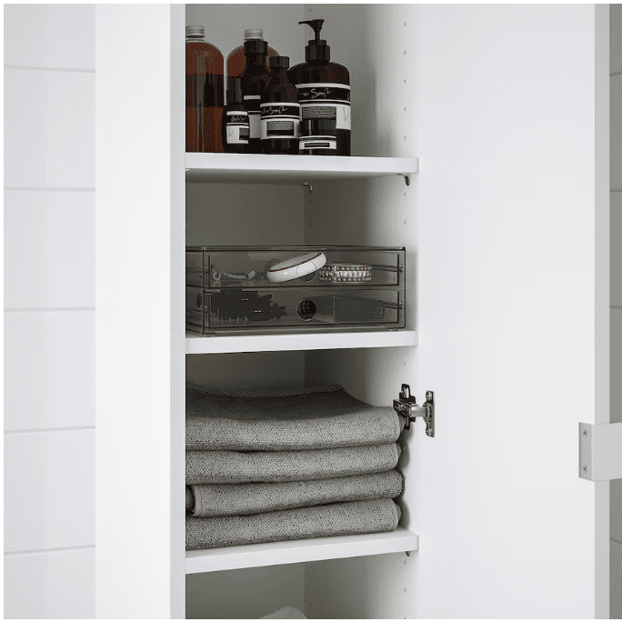 Mini chest with 2 drawers, smoked, 23x19x9 cm
