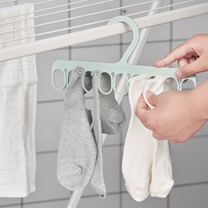 IKEA Hanger with 8 grip clips, green