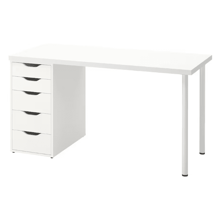 LAGKAPTEN / ALEX Desk, white, 140x60 cm