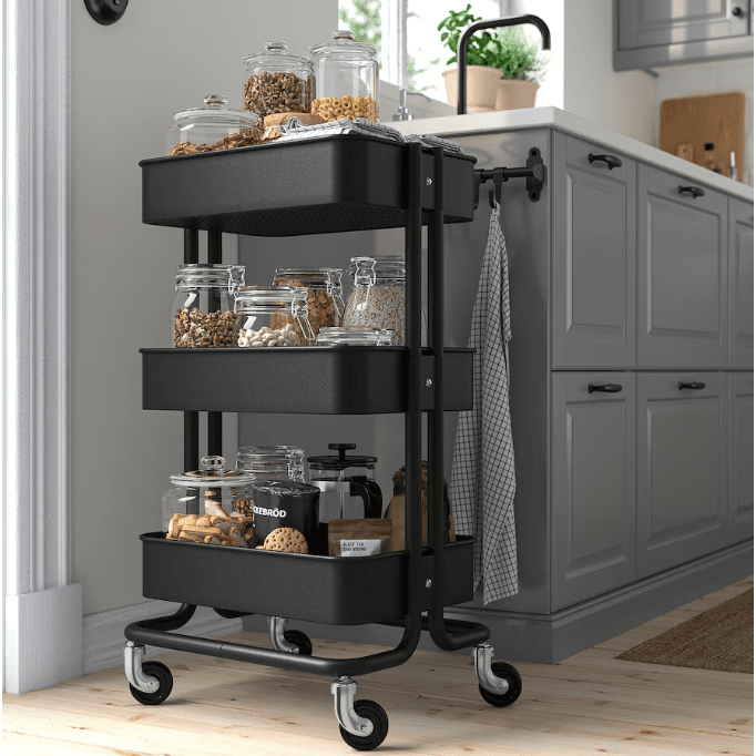 Trolley, black, 35x45x78 cm