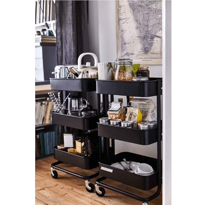 Trolley, black, 35x45x78 cm