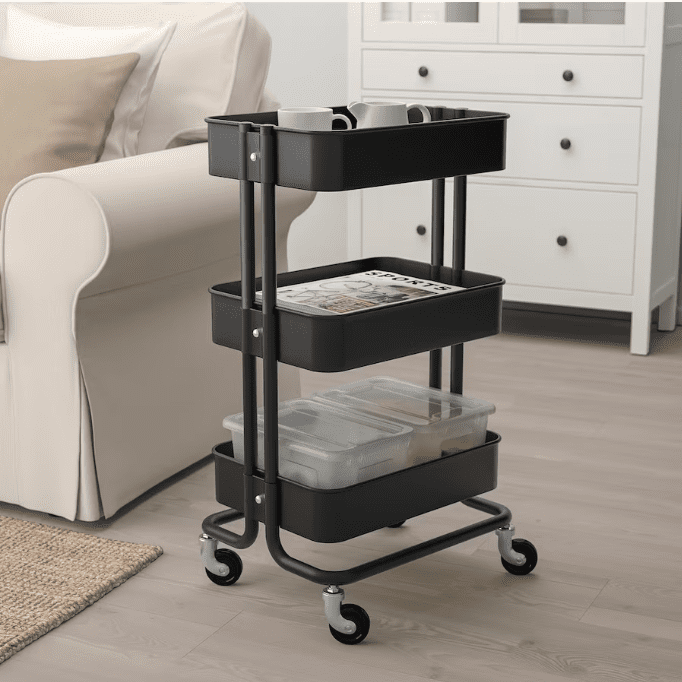 Trolley, black, 35x45x78 cm