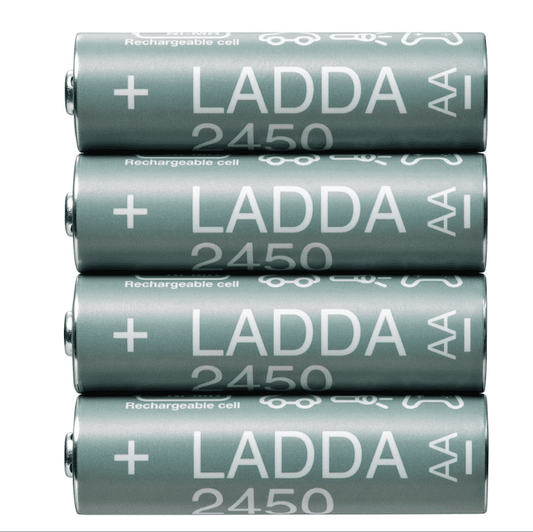 IKEA Rechargeable battery, HR06 AA 1.2V , 2450mAh set of 4 pieces