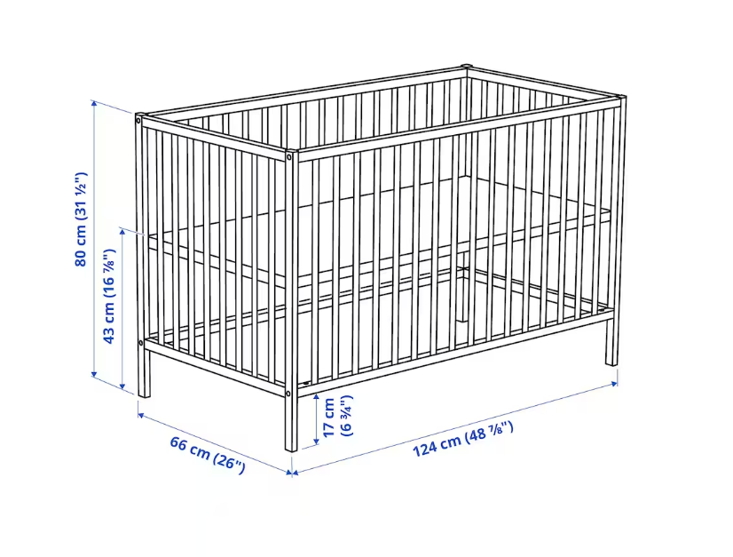 SNIGLAR Cot, beech, 60x120 cm