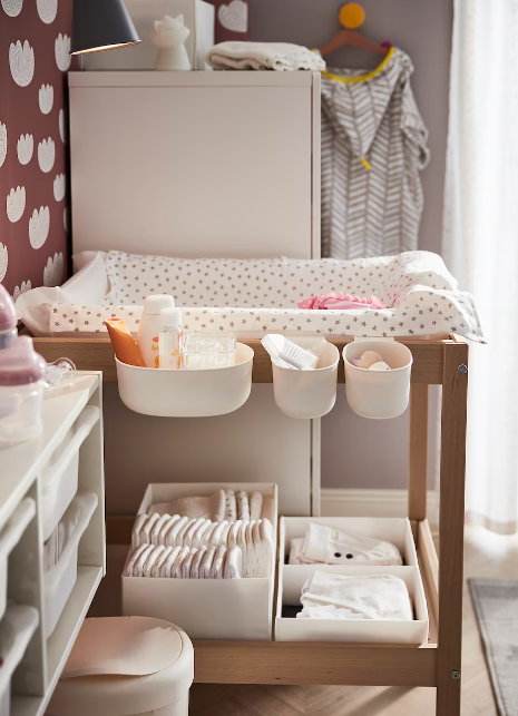 IKEA Storage baskets changing table set of 4, white