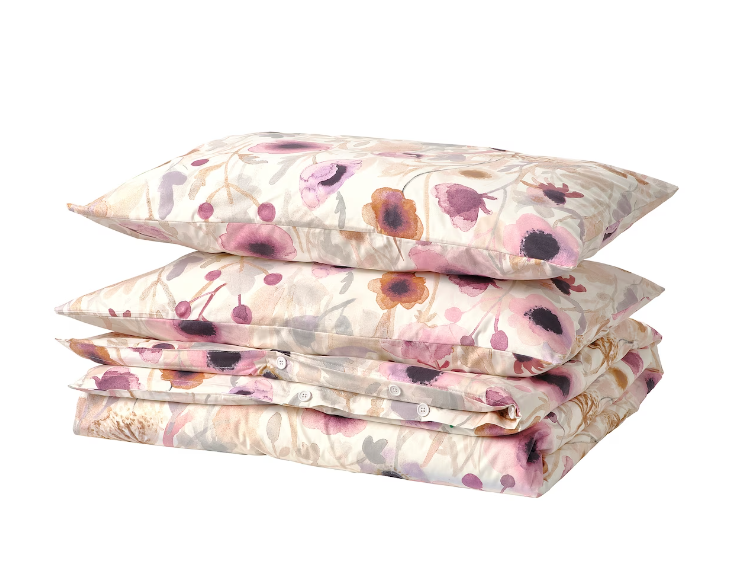 LÖNNHÖSTMAL Duvet cover and 2 pillowcases, multicolour/floral pattern, 240x220/50x80 cm