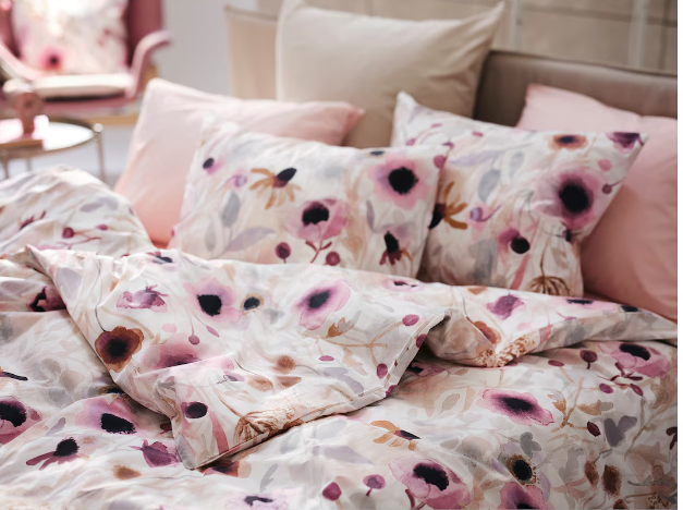 LÖNNHÖSTMAL Duvet cover and 2 pillowcases, multicolour/floral pattern, 240x220/50x80 cm