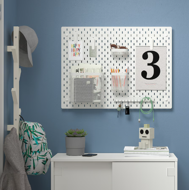 SKÅDIS Pegboard, white, 76x56 cm