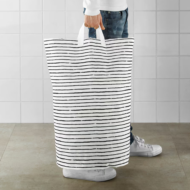 Laundry bag, white/black, 60 l