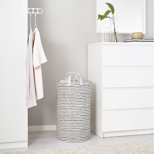 Laundry bag, white/black, 60 l