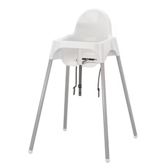 IKEA Highchair with safety belt, white/silver-color