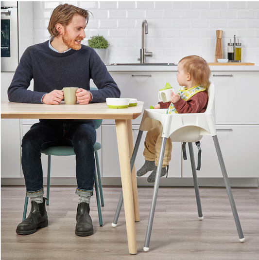 IKEA Highchair with safety belt, white/silver-color