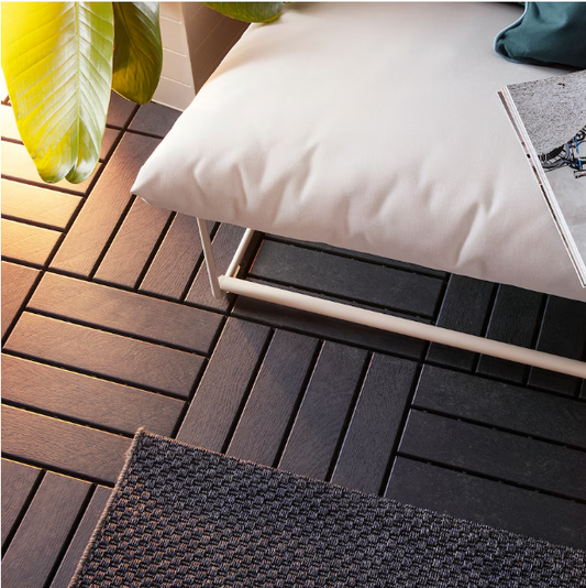 RUNNEN Floor decking, outdoor, dark grey, 0.81 m²