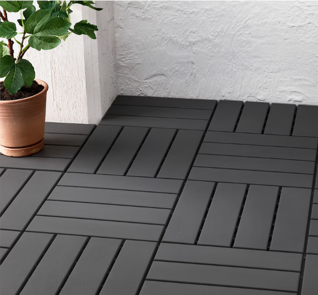 RUNNEN Floor decking, outdoor, dark grey, 0.81 m²