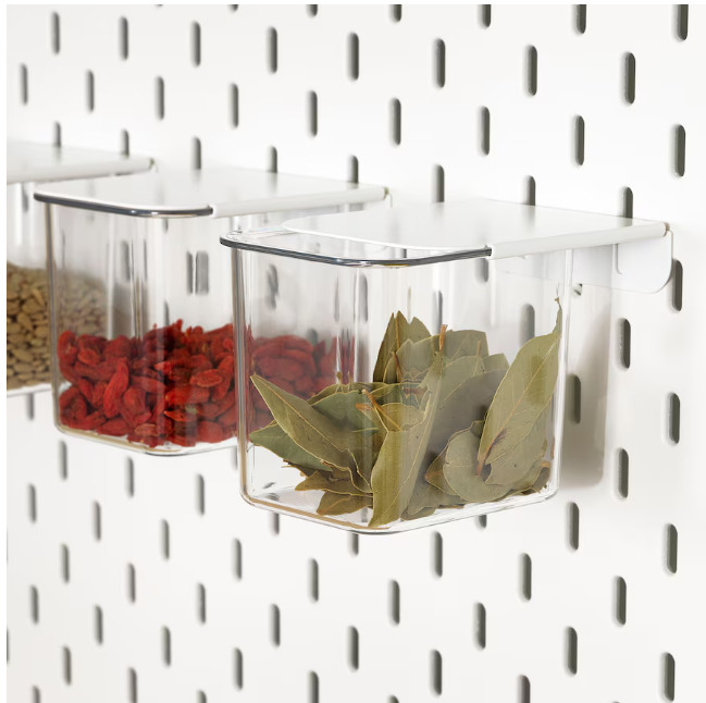 SKÅDIS Container with lid, white